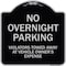 Signmission Designer Series-No Overnight Parking, Black & Silver Heavy-Gauge Aluminum, 18" x 18", BS-1818-9828 A-DES-BS-1818-9828 - alternate 1